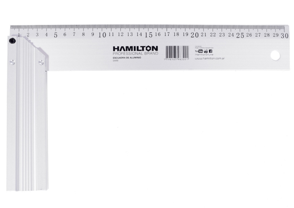 ESCUADRA DE ALUMINIO 30 CM HAMILTON