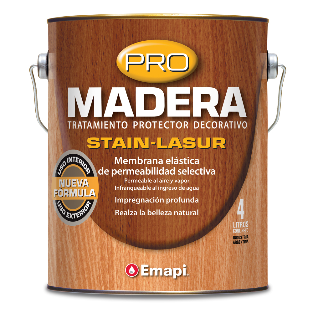 Protector Décor. Pro Madera Satinado x 4 Lts. Stain Lasur