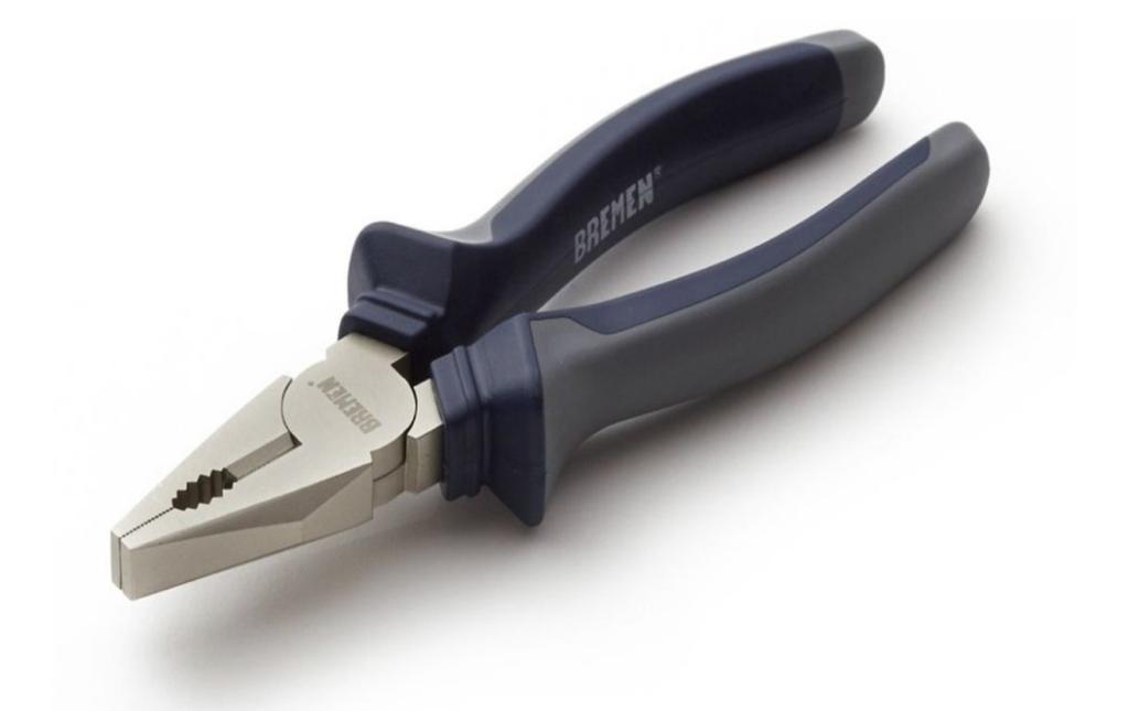 PINZA UNIVERSAL 8" BREMEN AISLANTE AZUL Y ROJO