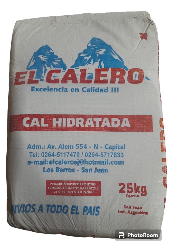 CAL HIDRATADA 25KG. EL CALERO - VALLE DE TULUN