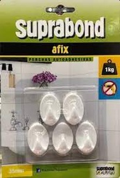 [AFX P35 BO] PERCHAS AUTOADHESIVAS OVAL X 5 U. 35MM BLANCO                        